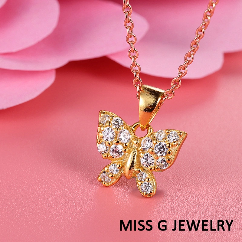 Butterfly Zircon Pendant large jewelry factory,OEM/ODM Jewelry Trade processing customized,Wholesale jewelry manufacturer