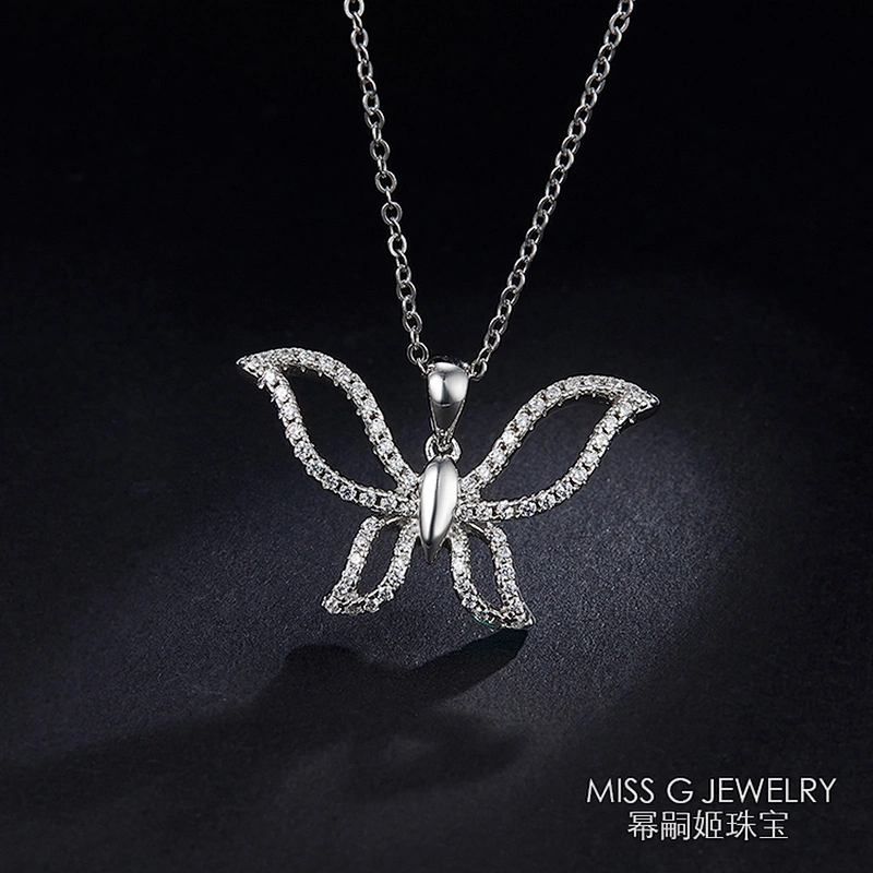 Butterfly-like diamond necklace pendant S925 Silver Pendant popular jewelry factory customization