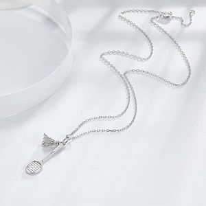 Sports Necklace Badminton Pendant large jewelry factory,OEM/ODM Jewelry Trade processing customized,Wholesale jewelry manufacturer