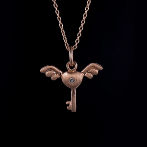 Angel wing key pendant large jewelry factory,OEM/ODM Jewelry Trade processing customized,Wholesale jewelry manufacturer