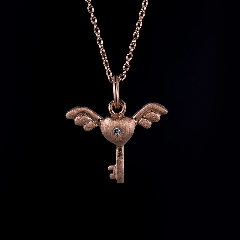 Angel wing key pendant large jewelry factory,OEM/ODM Jewelry Trade processing customized,Wholesale jewelry manufacturer