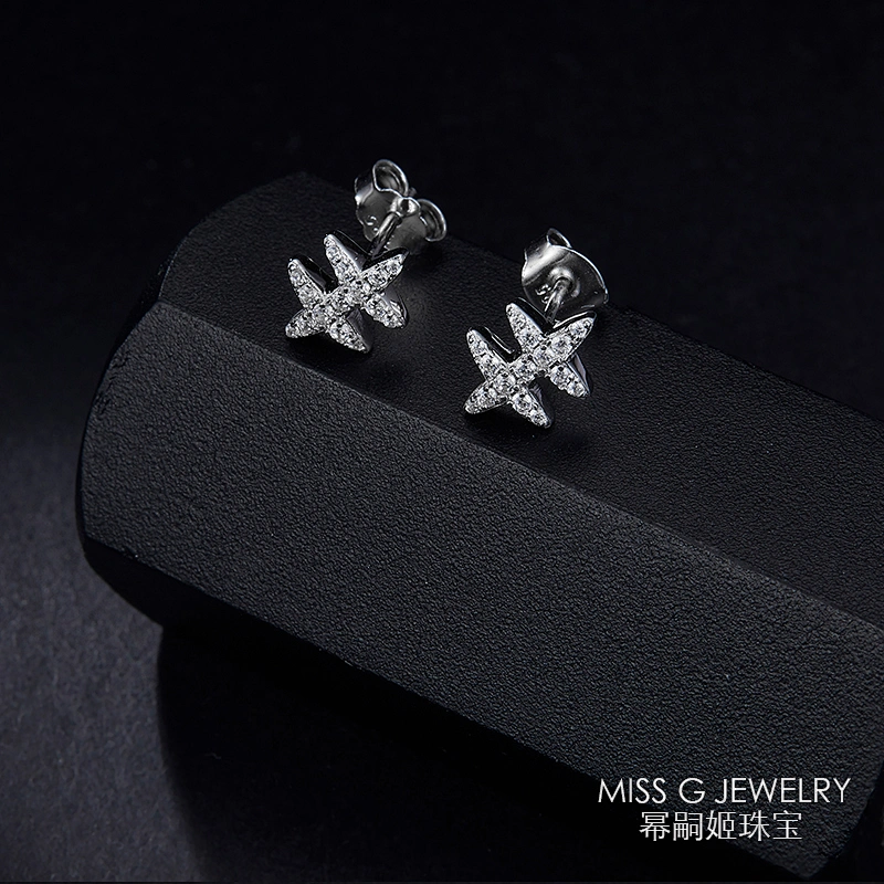 Fashion Fishbone Ear Drop 925 Silver Ear Nail large jewelry factory,OEM/ODM Jewelry Trade processing customized,Wholesale jewelry manufacturer