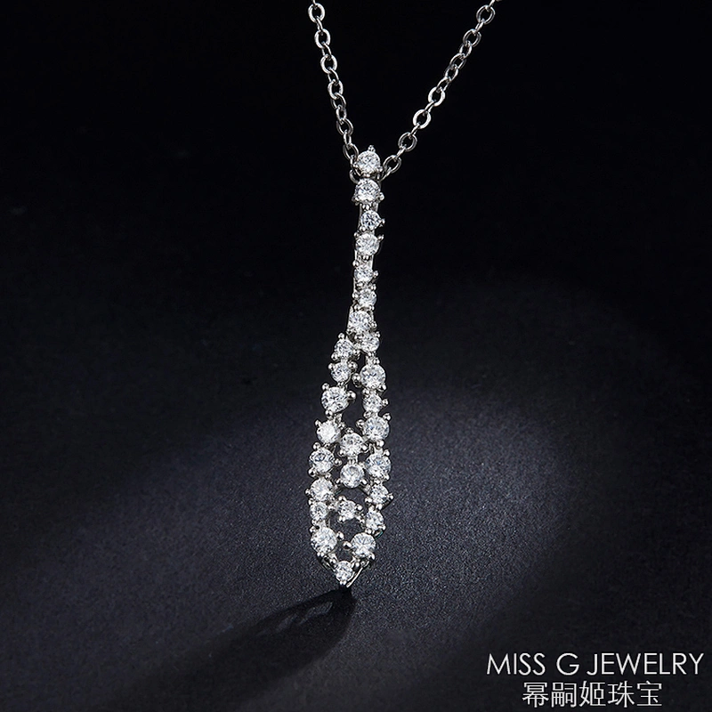 Manufacturer Direct Selling S925 Silver Necklace Drop Sample Zircon-Inserted Silver Jewelry Manufacturer Wholesale Agent