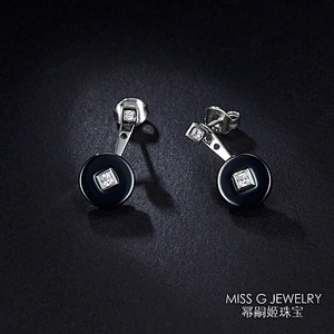 New Summer Fashion Simple Round Black Edge Drilled Earrings large jewelry factory,OEM/ODM Jewelry Trade processing customized,Wholesale jewelry manufacturer