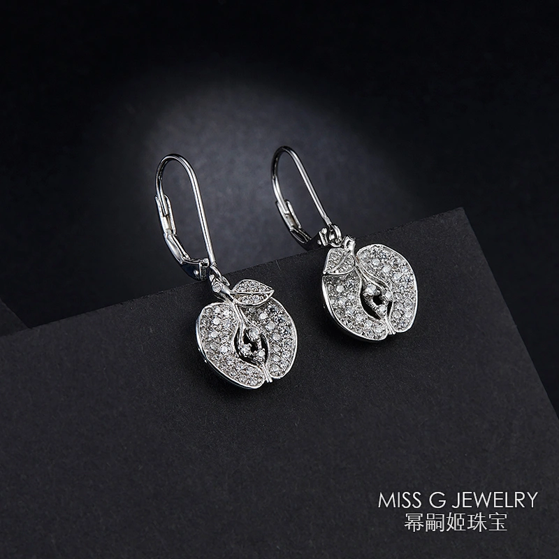 New Apple 925 Ear Nails Pure Silver Earrings large jewelry factory,OEM/ODM Jewelry Trade processing customized,Wholesale jewelry manufacturer