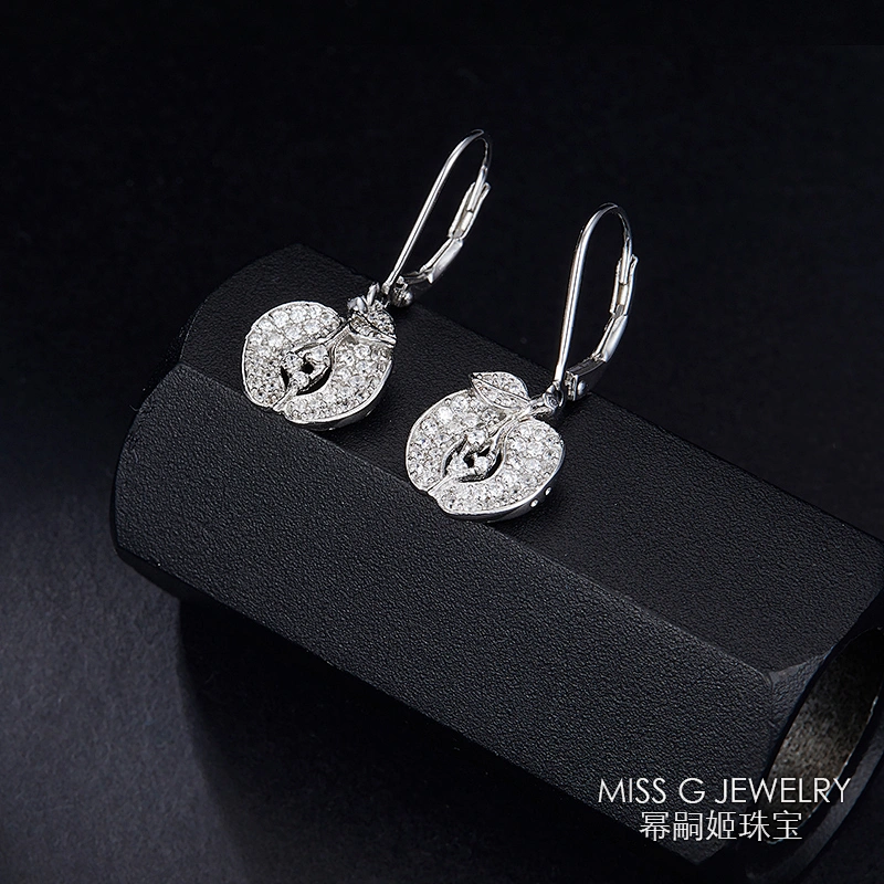 New Apple 925 Ear Nails Pure Silver Earrings large jewelry factory,OEM/ODM Jewelry Trade processing customized,Wholesale jewelry manufacturer