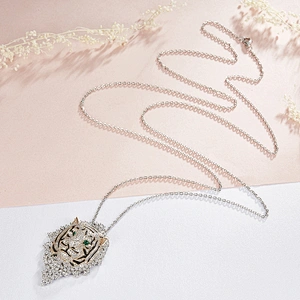 Zircon pendant inlaid in tiger head large jewelry factory,OEM/ODM Jewelry Trade processing customized,Wholesale jewelry manufacturer