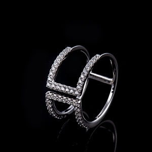 Fashion Open Finger Ring  Zircon Diamond Ring S925 Silver Jewelry Factory Wholesale