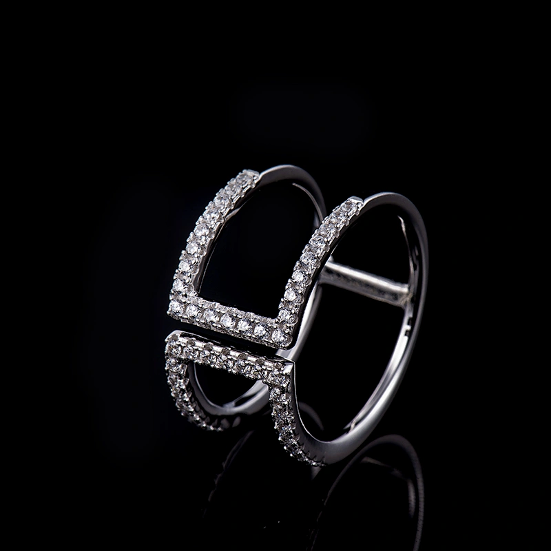 Fashion Open Finger Ring  Zircon Diamond Ring S925 Silver Jewelry Factory Wholesale