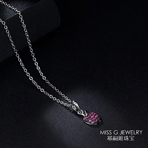 Apple pendant inlaid with purple zircon OEM/ODM Jewelry Trade processing customized,Wholesale jewelry manufacturer