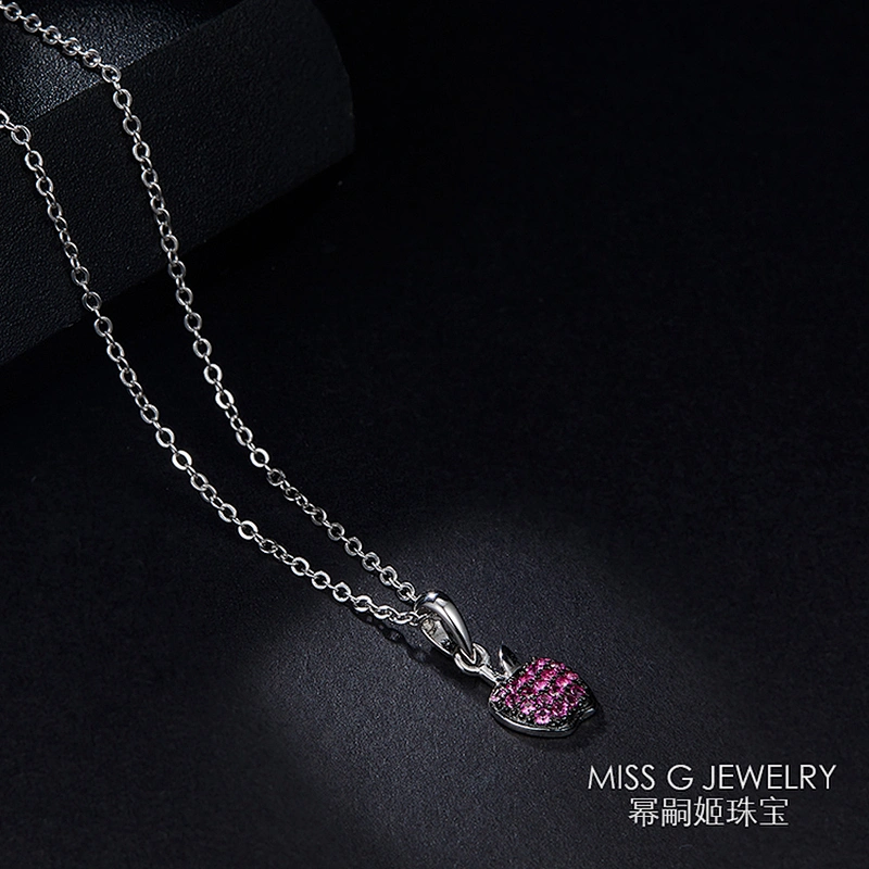 Apple pendant inlaid with purple zircon OEM/ODM Jewelry Trade processing customized,Wholesale jewelry manufacturer
