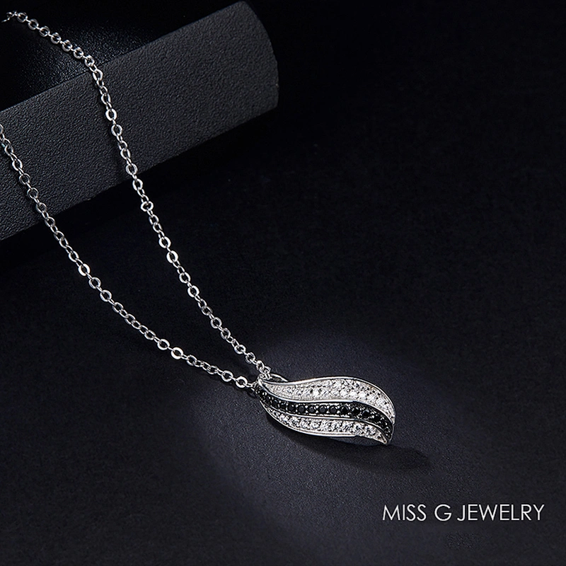 S925 Silver Pendant popular fashion double-color zircon-inlaid pendant jewelry manufacturers wholesale processing customization