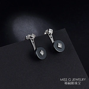 New Summer Fashion Simple Round Black Edge Drilled Earrings large jewelry factory,OEM/ODM Jewelry Trade processing customized,Wholesale jewelry manufacturer