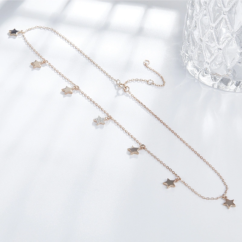 Lucky Star Rose Gold Pendant large jewelry factory,OEM/ODM Jewelry Trade processing customized,Wholesale jewelry manufacturer