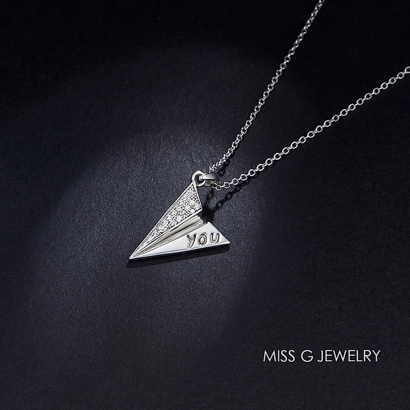 Engraved aircraft Pendant Zircon 925 Silver Pendant large jewelry factory,OEM/ODM Jewelry Trade processing customized,Wholesale jewelry manufacturer