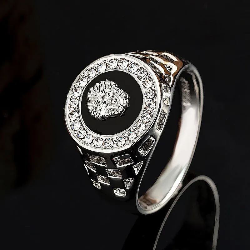 Zircon-inlaid Men's Ring large jewelry factory,OEM/ODM Jewelry Trade processing customized,Wholesale jewelry manufacturer