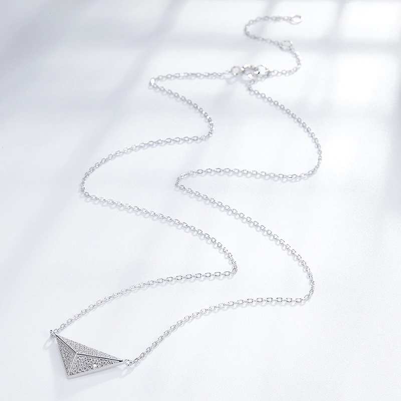Zircon-inlaid triangular Pendant large jewelry factory,OEM/ODM Jewelry Trade processing customized,Wholesale jewelry manufacturer