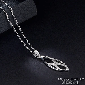 S925 Silver Necklace Droplet Shape Zircon Silver Jewelry Factory Wholesale