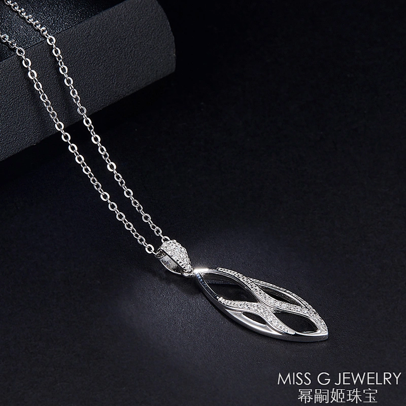 S925 Silver Necklace Droplet Shape Zircon Silver Jewelry Factory Wholesale