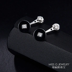 New Summer Fashion Simple Round Black Edge Drilled Earrings large jewelry factory,OEM/ODM Jewelry Trade processing customized,Wholesale jewelry manufacturer