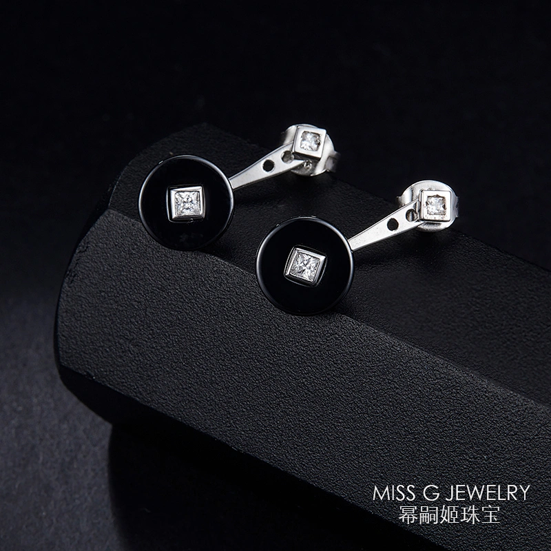 New Summer Fashion Simple Round Black Edge Drilled Earrings large jewelry factory,OEM/ODM Jewelry Trade processing customized,Wholesale jewelry manufacturer