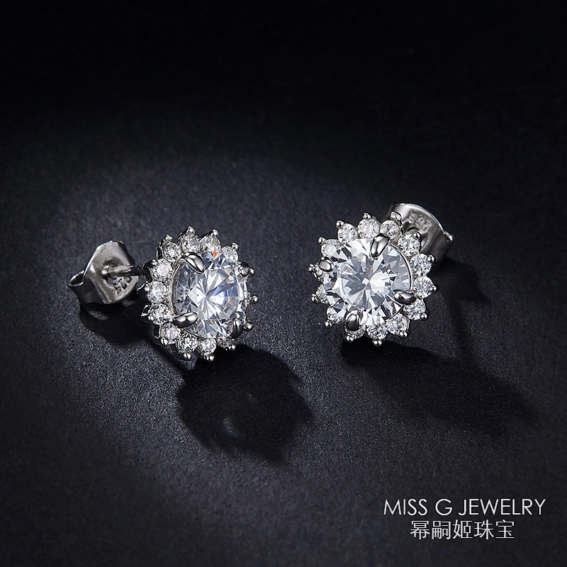 zircon sterling silver earrings large jewelry factory,OEM/ODM Jewelry Trade processing customized,Wholesale jewelry manufacturer