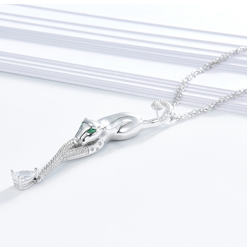 S925 silver cheetah Necklace Pendant Guangzhou Panyu high-grade pure silver jewelry processing factory