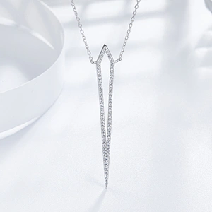 Zircon-inlaid rhombic Pendant large jewelry factory,OEM/ODM Jewelry Trade processing customized,Wholesale jewelry manufacturer