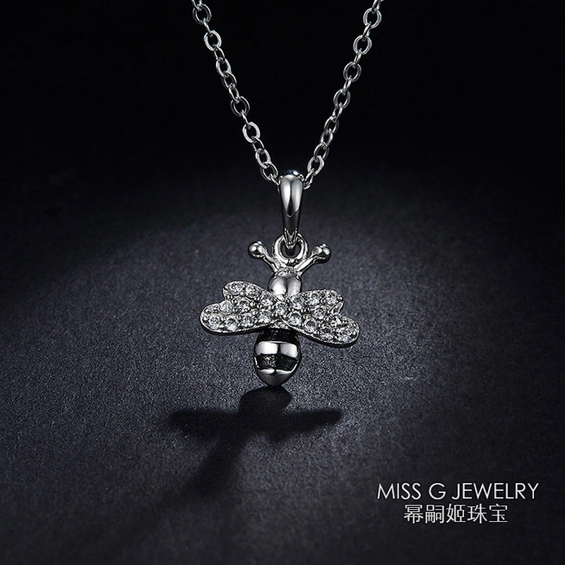 Zirconium inlaid bee Pendant OEM/ODM Jewelry Trade processing customized,Wholesale jewelry manufacturer