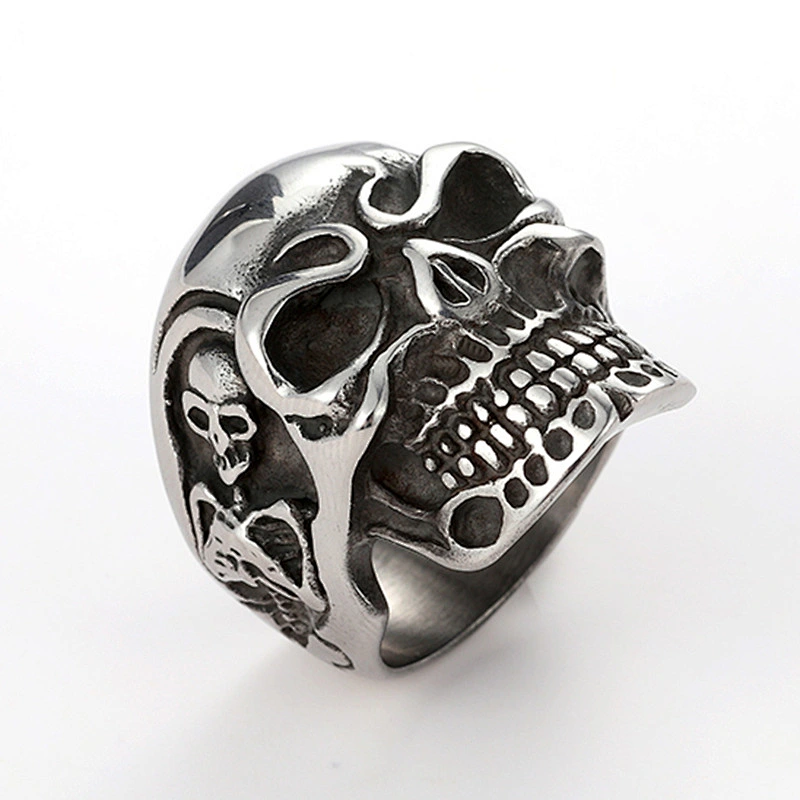 Skeleton Head Ring mens jewellery large jewelry factory,OEM/ODM Jewelry Trade processing customized,Wholesale jewelry manufacturer