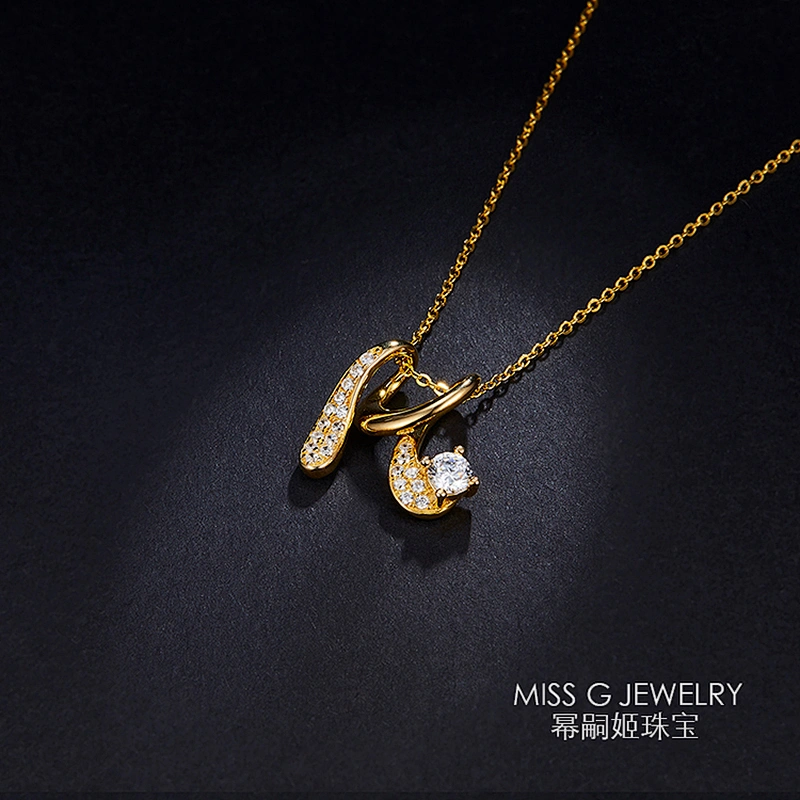 S925 Zircon Pendant Silver Pendant Hot Selling Geometric Three-dimensional Rose Gold Necklace Pendant Jewelry Wholesale