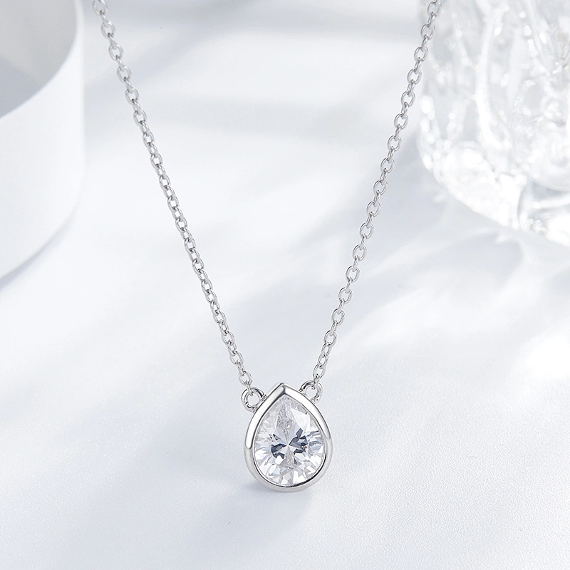 Embedded droplet Zircon Necklace large jewelry factory,OEM/ODM Jewelry Trade processing customized,Wholesale jewelry manufacturer