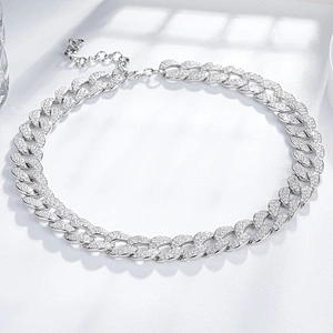 Embedded Zircon Necklace large jewelry factory,OEM/ODM Jewelry Trade processing customized,Wholesale jewelry manufacturer