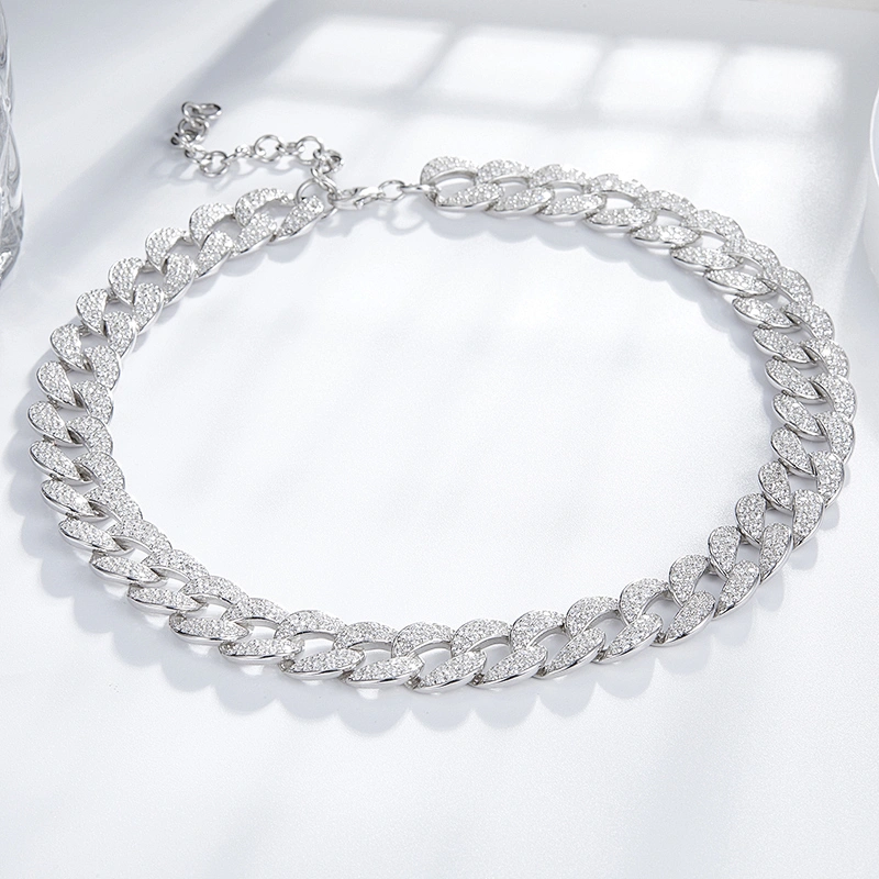 Embedded Zircon Necklace large jewelry factory,OEM/ODM Jewelry Trade processing customized,Wholesale jewelry manufacturer