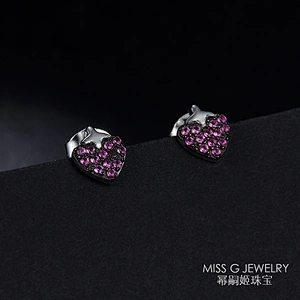 New Fashion 925 Silver Earrings Strawberry Ruby Style large jewelry factory,OEM/ODM Jewelry Trade processing customized,Wholesale jewelry manufacturer