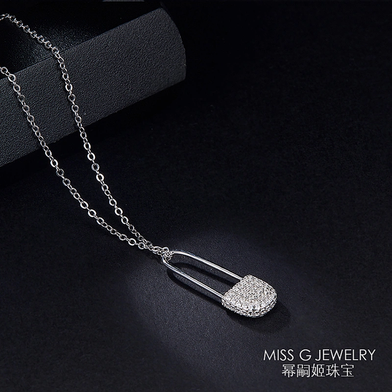 S925 Silver Lock Hanging Personalized Zircon Necklace Hanging Jewelry Factory Customized Direct Selling