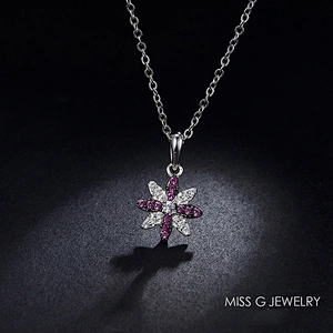Hot-selling fashionable double-color flower zircon pendant jewelry manufacturer wholesale S925 Silver Pendant processing