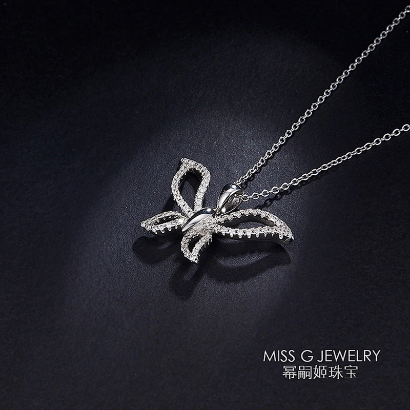 Butterfly-like diamond necklace pendant S925 Silver Pendant popular jewelry factory customization