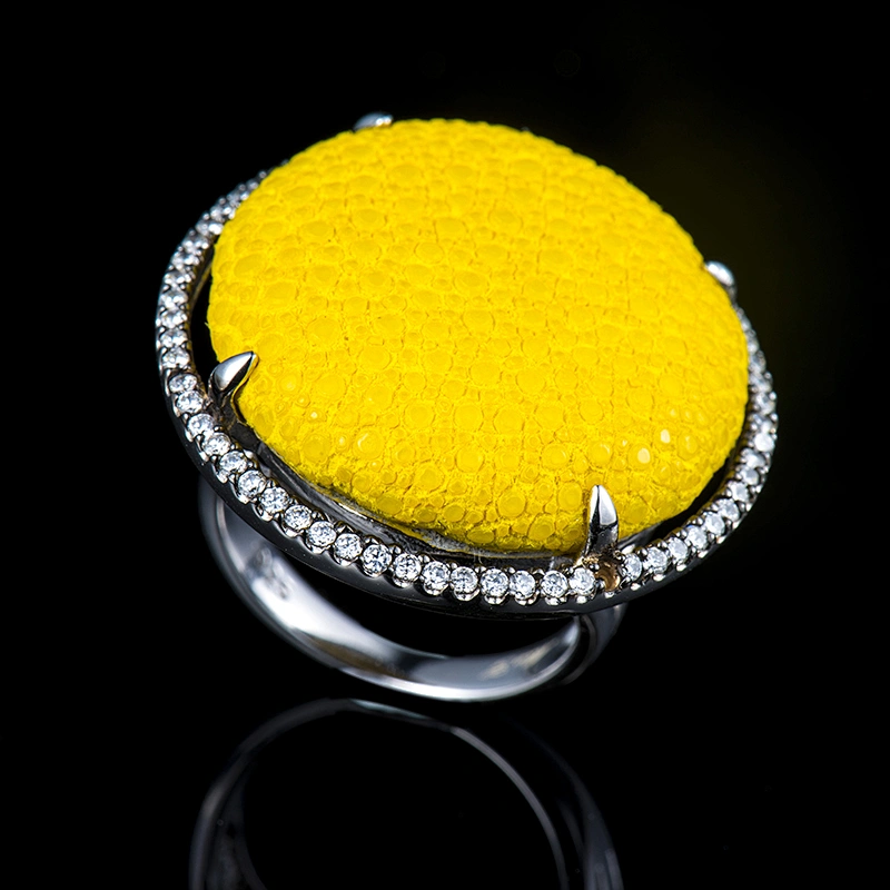 Fashion Jewelry S925 Silver Flower Ring Jewelry Round Ring Wholesale jewelry manufacturer