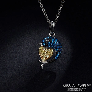 S925 Silver pendant hot selling exquisite color Dolphin Necklace Pendant Jewelry Factory customization