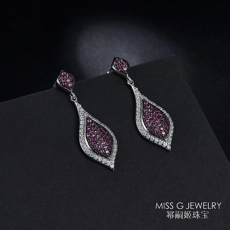 Charming petal style eardrop S925 Silver Earrings large jewelry factory,OEM/ODM Jewelry Trade processing customized,Wholesale jewelry manufacturer