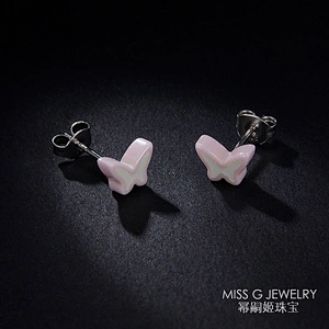 Pink Butterfly Earrings large jewelry factory,OEM/ODM Jewelry Trade processing customized,Wholesale jewelry manufacturer