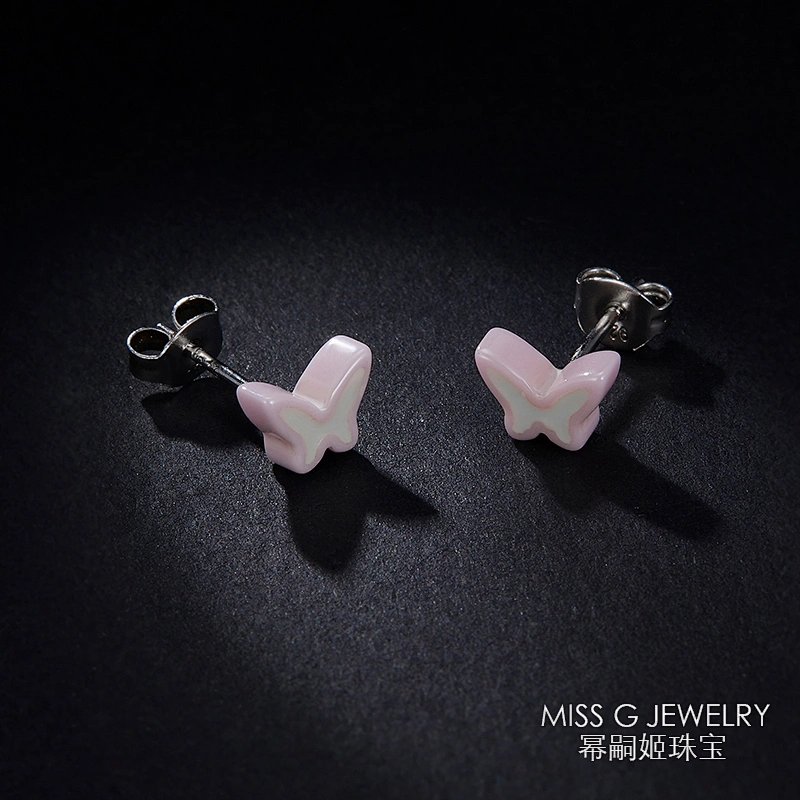 Pink Butterfly Earrings large jewelry factory,OEM/ODM Jewelry Trade processing customized,Wholesale jewelry manufacturer