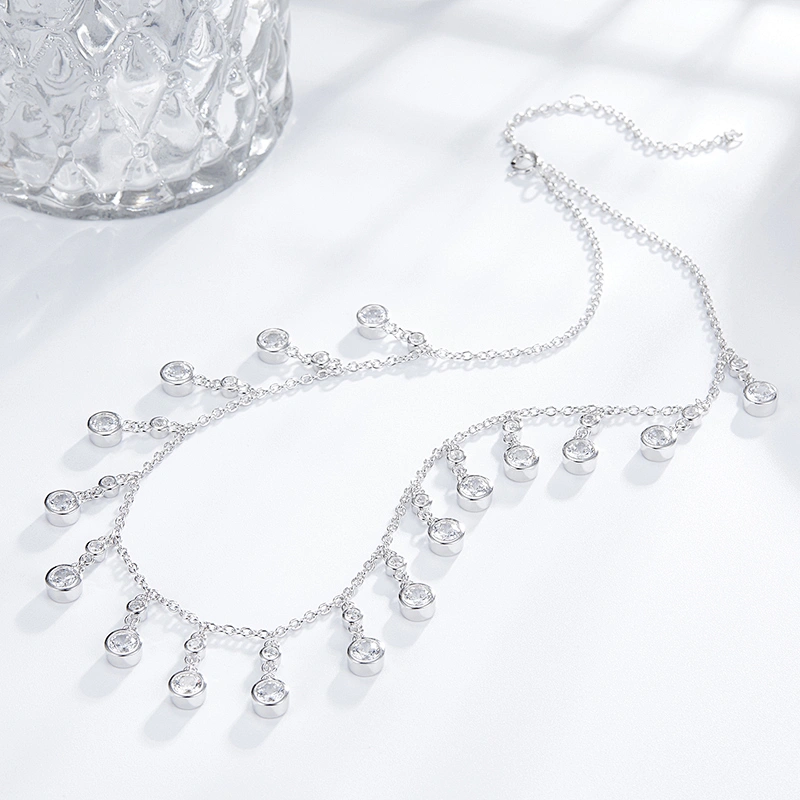 Hand-inlaid Zircon Necklace large jewelry factory,OEM/ODM Jewelry Trade processing customized,Wholesale jewelry manufacturer