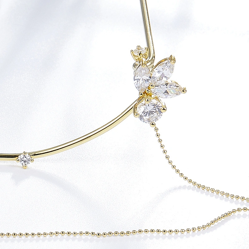 Zircon-inlaid Nose Frame Decoration Festival Activities Guangzhou Jewelry Silver Jewelry Custom-Made Drawing Design