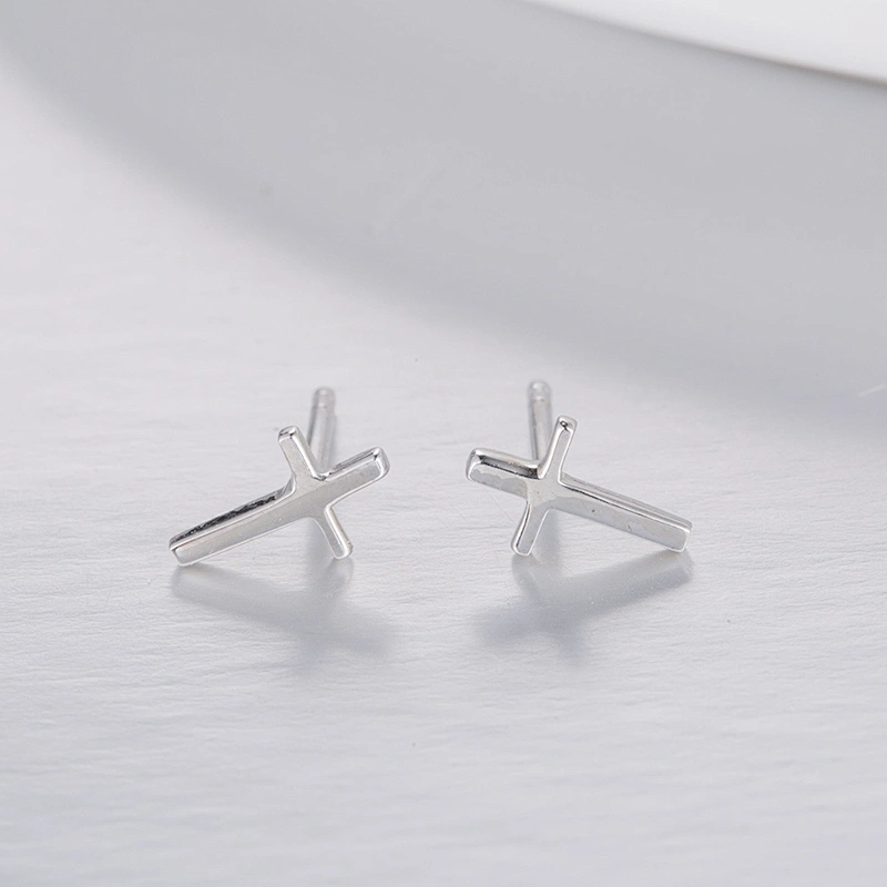 S925 Silver Cross Earrings large jewelry factory,OEM/ODM Jewelry Trade processing customized,Wholesale jewelry manufacturer