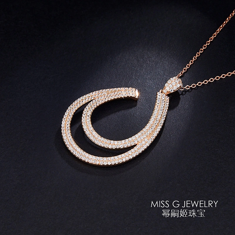 Zircon Rose Gold S925 Silver Pendant Trendy Pendant