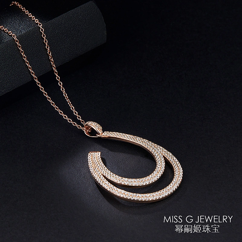 Zircon Rose Gold S925 Silver Pendant Trendy Pendant