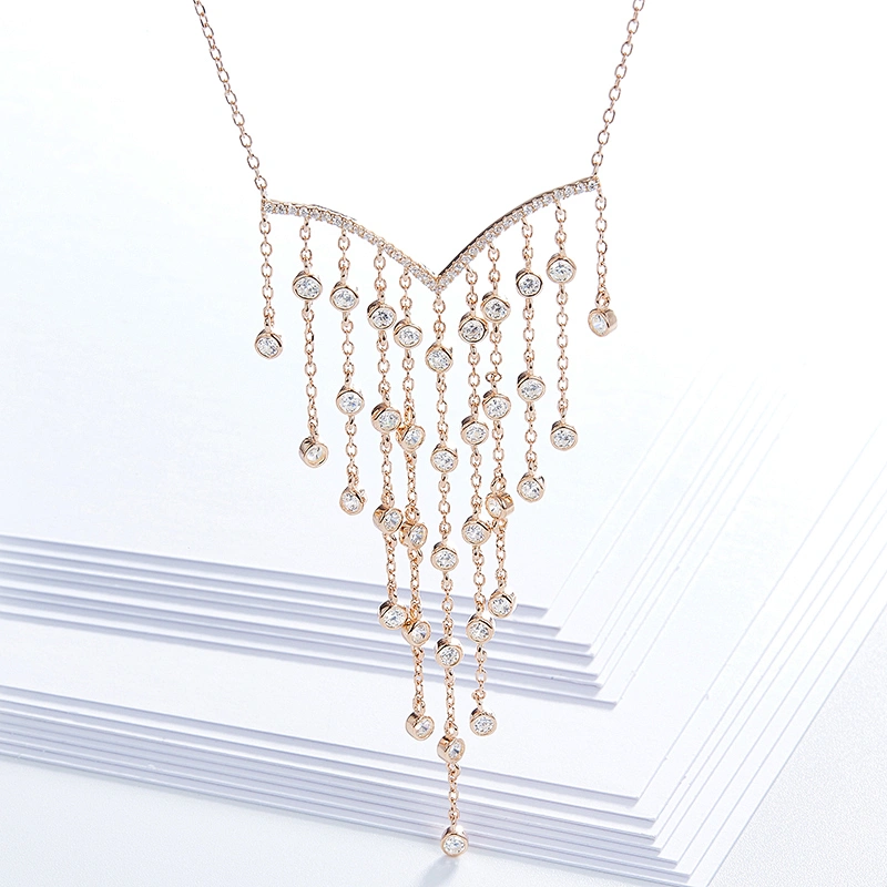 Suspension Necklace Pendant for Long-style ladies with tassels large jewelry factory,OEM/ODM Jewelry Trade processing customized,Wholesale jewelry manufacturer