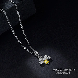 Zirconium inlaid bee Pendant OEM/ODM Jewelry Trade processing customized,Wholesale jewelry manufacturer